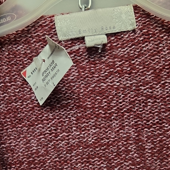 Emily Rose Maroon Ruffle Cardigan - Picture 2 of 4